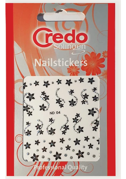 Credo Solingen Nail Sticker Tırnak Sticker Süsü Çiçek Yıldızı ND04