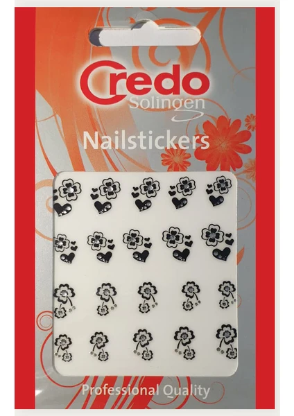 Credo Solingen Nail Sticker Tırnak Sticker Süsü Çiçek ve Kalp