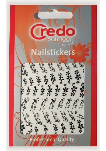 Credo Solingen Nail Sticker Tırnak Sticker Süsü Kelebekli Çiçek 8