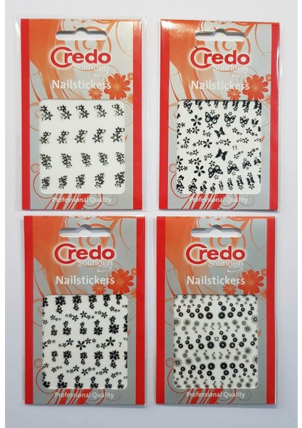 Credo Solingen Nail Sticker Tırnak Sticker Süsü 4'lü Ykcs