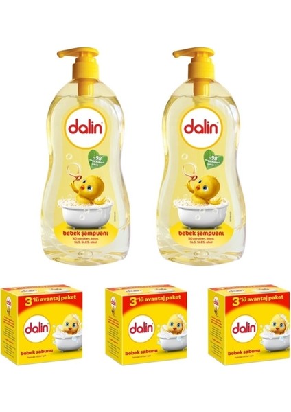 Bebek Şampuanı Klasik 700 ml (2'li) + Dalin Bebek Sabunu Hassas Ciltler Için 9'lu