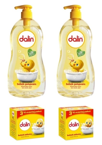 Bebek Şampuanı Klasik 700 ml (2'li) + Dalin Bebek Sabunu Hassas Ciltler Için 6'lı