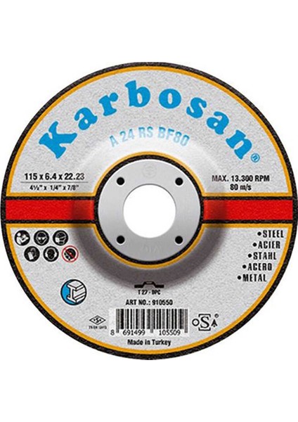 115x6.4x22.23 Nk Metal Taşlama Diski