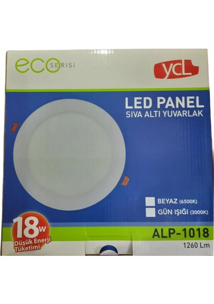 Yücel 18W LED Panel Eko Yuvarlak Günışığı 3000K