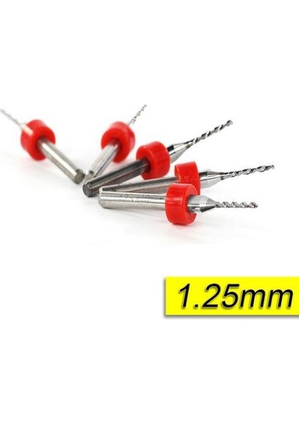 Profi̇sher Pcb Mikro Karbür Cnc Matkap Ucu 10'lu Set 1,25 mm Tungsten 18 Shank