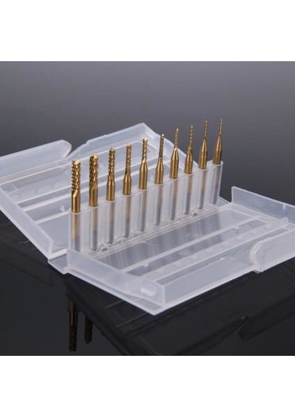 Profi̇sher Cnc End Mill Gravür Kesici Karbür 10'lu 0.8/3.175 mm Pcb, Smt, Cnc Matkap Uç