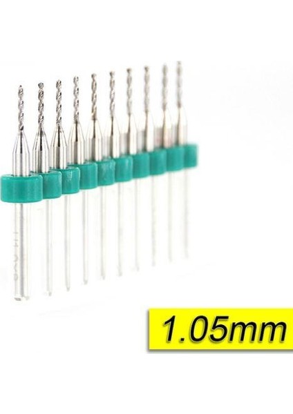 Profi̇sher Pcb Mikro Karbür Cnc Matkap Ucu 10'lu Set 1,05 mm Tungsten 18 Shank