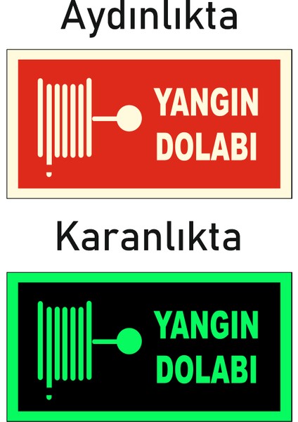 Fotolümen Fosforlu Yangın Dolabı Yön Levhası