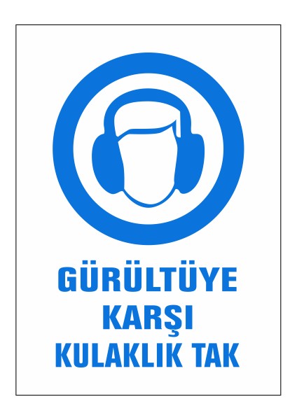 5 Adet Gürültüye Karşı Kulaklık Tak Uyarı Levhası