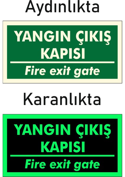 Fotolümen Fosforlu Yangın Çıkış Kapısı/fıre Exıt Gate Yön Levhası