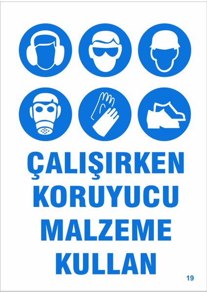 5 Adet Koruyucu Malzeme Kullan Levhası