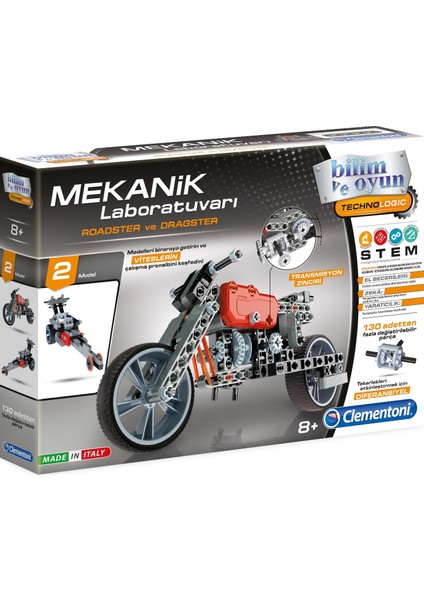 Clementoni Mekanik Laboratuvarı Roadster ve Dragster Eğitici LEGO Seti