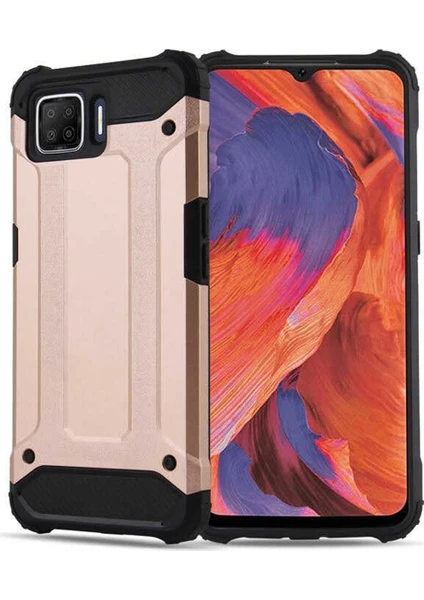 Caseart Oppo A73 Kapak Çift Katmanlı Zırh Tank Kılıf - Rose Gold