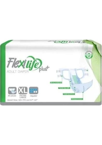Flexilife Plus Ekstra Büyük Boy Xlarge Belbantlı Hasta Bezi 30'lu