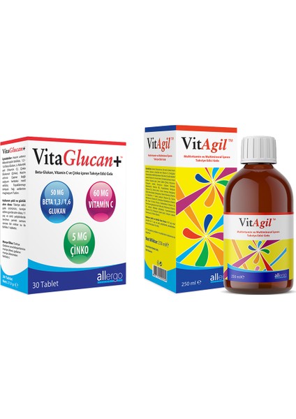 Vitagil Multivitamin-Mineral Şurup 250 ml ve Vitaglucan + 30 Kapsül Seti