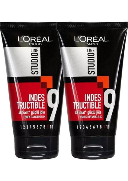 Loreal Paris 48 Saat Güçlü Jöle Studio Line Indestructible 150 ml X2