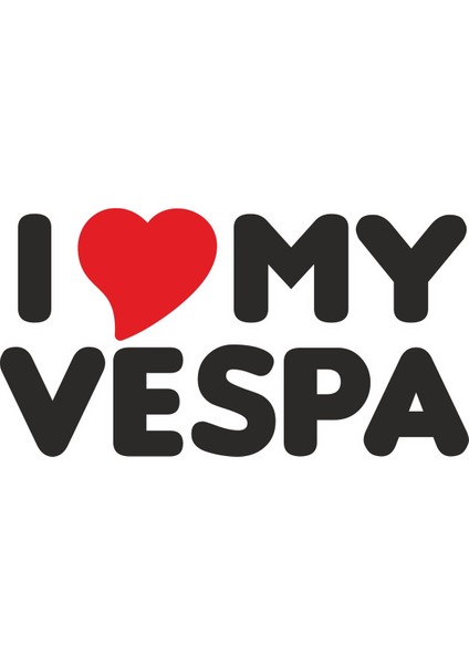 I Love My Vespa Sticker 00376