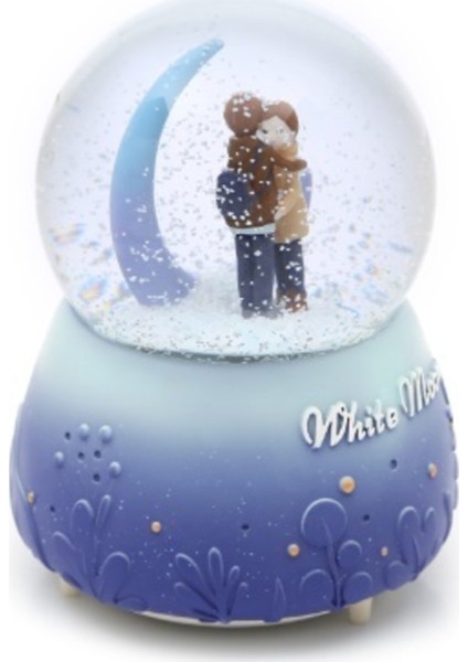 Kış Masalı Kar Küresi Büyük Boy Işıklı Müzikli Kar Üfleyen Cam Küre