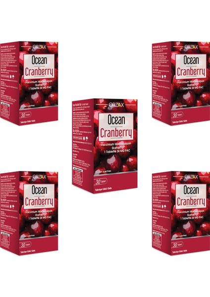 Ocean Cranberry 30 Tablet x 5 Adet