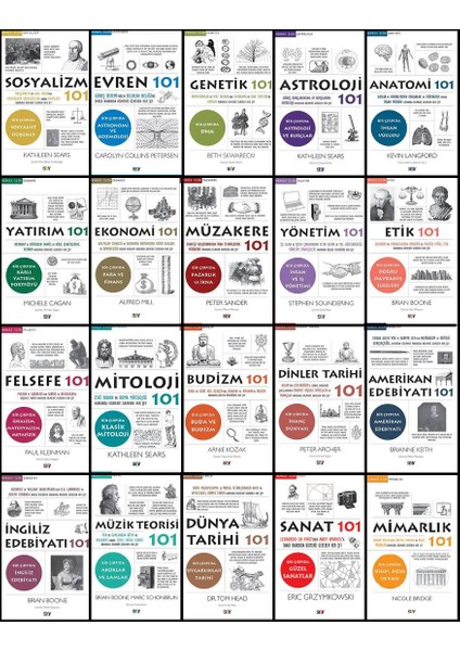 101 Serisi 20 Kitap Set (Evren 101, Yatırım 101, Ekonomi 101, Felsefe 101, Mitoloji 101, Dünya Tarihi 101)