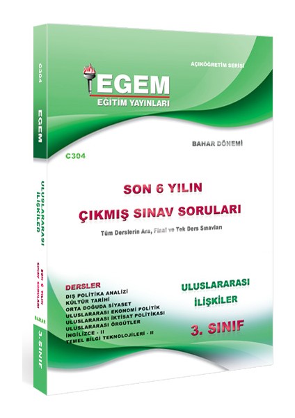 3. Sınıf Uluslararası İlişkiler Çıkmış Sınav Soruları (2012 - 2018) - Bahar Dönemi (6. Yarıyıl)