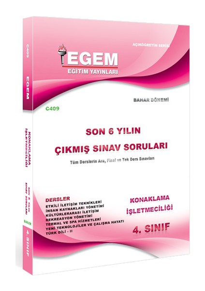 4. Sınıf Konaklama İşletmeciliği Çıkmış Sınav Soruları (2012 - 2018) - Bahar Dönemi (8. Yarıyıl)