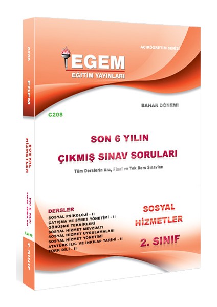 2. Sınıf Sosyal Hizmetler Çıkmış Sınav Soruları (2012 - 2018) - Bahar Dönemi (4. Yarıyıl)