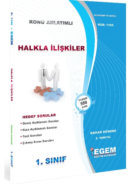 Egem Eğitim Yayınları Halkla İlişkiler Konu Anlatımlı Soru Bankası - Bahar Dönemi (2. Yarıyıl)