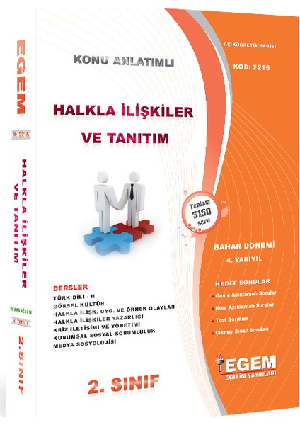 2. Sınıf Halkla İlişkiler Konu Anlatımlı Soru Bankası Bahar Dönemi (4. Yarıyıl)