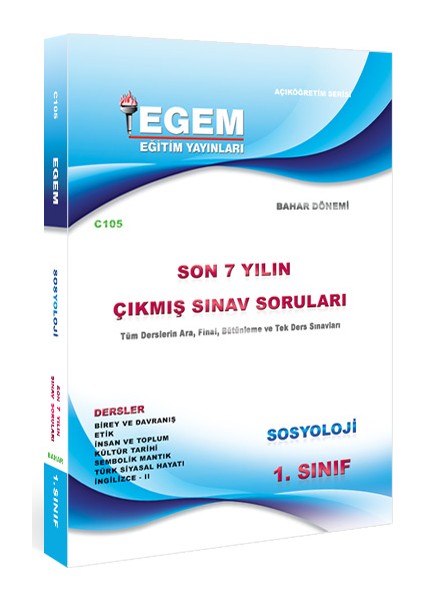 1. Sınıf Sosyoloji Çıkmış Sınav Soruları (2012 - 2018) - Bahar Dönemi (2. Yarıyıl)