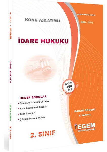 Idare Hukuku Konu Anlatımlı Soru Bankası Bahar Dönemi (4. Yarıyıl)