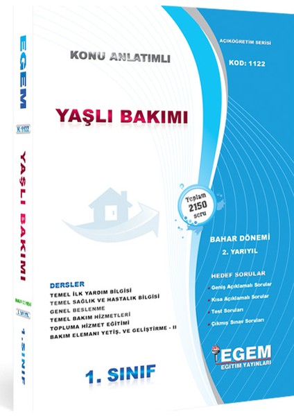 1. Sınıf Yaşlı Bakımı Konu Anlatımlı Soru Bankası - Bahar Dönemi (2. Yarıyıl)