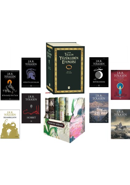 Yüzüklerin Efendisi: Üçleme Tek Cilt - Bitmemiş Öyküler - Hobbit - Silmarillion - Hurin'in Çocukları - J. R. R. Tolkien - 14 Kitap