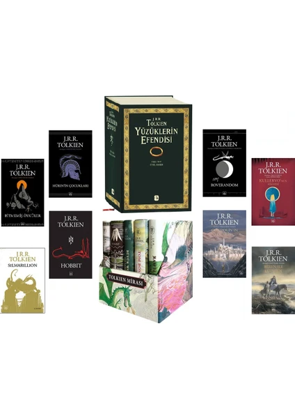 Yüzüklerin Efendisi: Üçleme Tek Cilt -  Bitmemiş Öyküler - Hobbit - Silmarillion - Hurin'in Çocukları - J. R. R. Tolkien - 14 Kitap