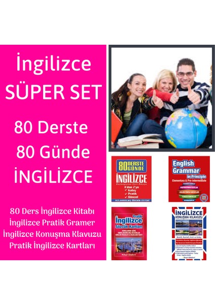 Enine Boyuna Eğitim Ingilizce Süper Set - 80 Günde 80 Derste Ingilizce Seti (4 Kitap) fiyatları