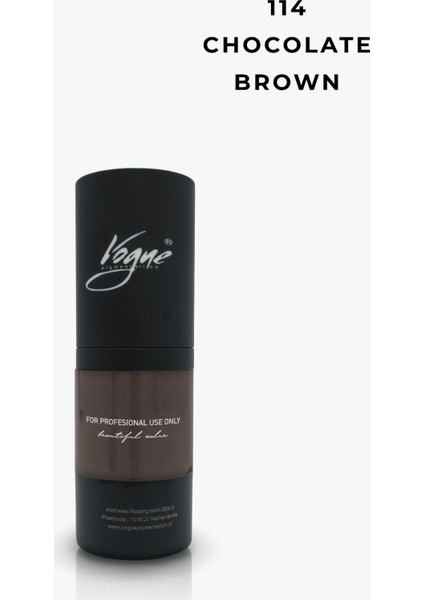 Kalıcı Makyaj Pigmenti Kaş Boyası 114 Chocolate Brown 15 ml