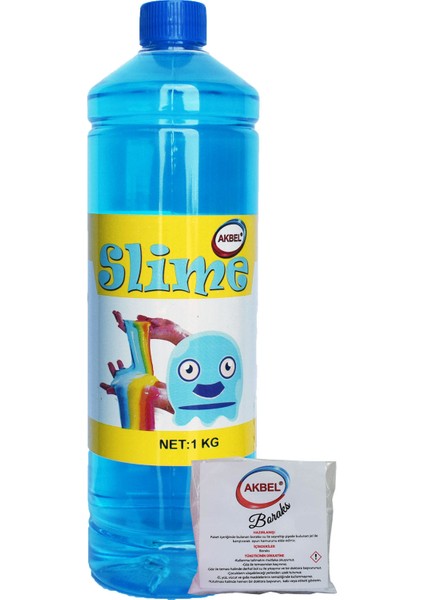 şaka hamuru slime mavi 1 kg + boraks