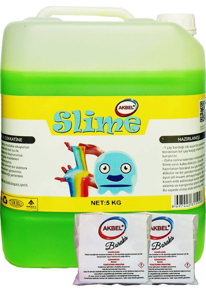 şaka hamuru slime fosforlu yeşil 5 kg + 200 gr boraks