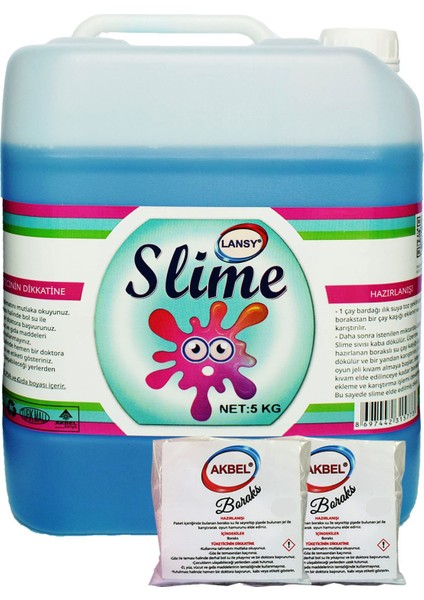 zıp zıp slime mavi 5 kg + 200 gr boraks