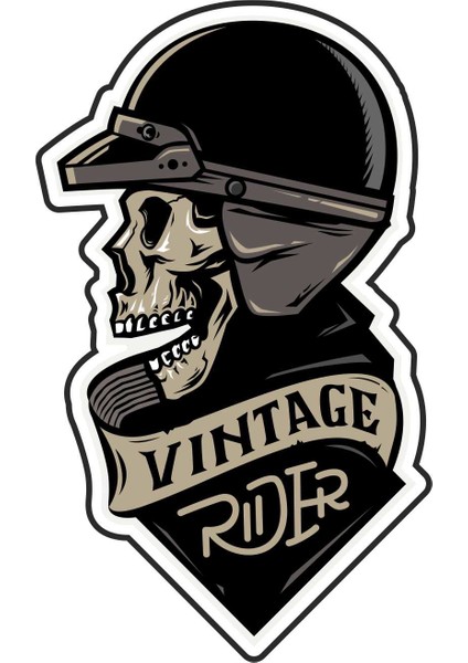 Vintage Rider Kurukafa Sticker - 13012