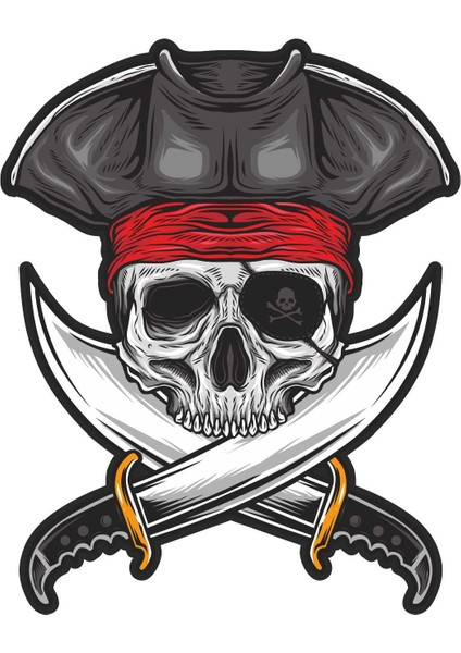 Korsan Kurukafa Sticker - 13034