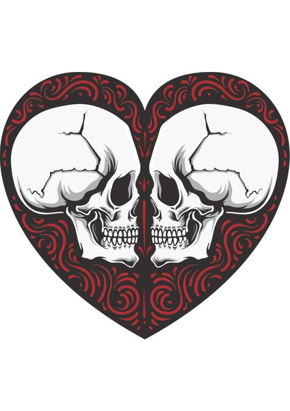 Kalp Kurukafa Sticker - 13038