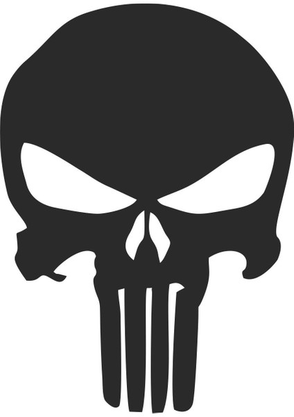 Punisher Siyah Sticker - 13027