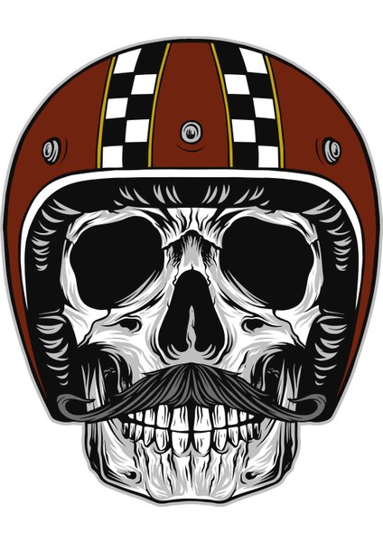 Motorcu Kurukafa Sticker - 13055