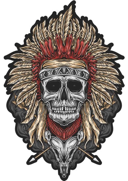 Kızıldereli Kurukafa Sticker - 13059