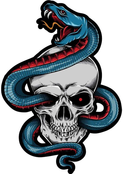 Yılan Kurukafa Sticker - 13057