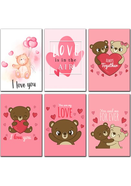 Sevgililer Günü Konseptli Kartpostal Seti 10 x 15 cm