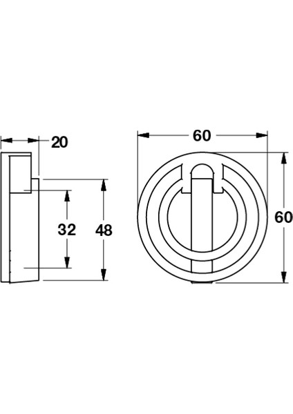 Norge Sarkaç Kulp Parlak Pirinç 32mm