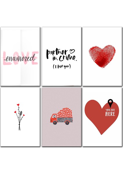 Sevgililer Günü Konseptli Kartpostal Seti 10 x 15 cm