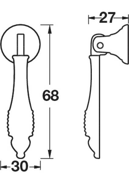 Drop Düğme Kulp Antik Bronz 30mm
